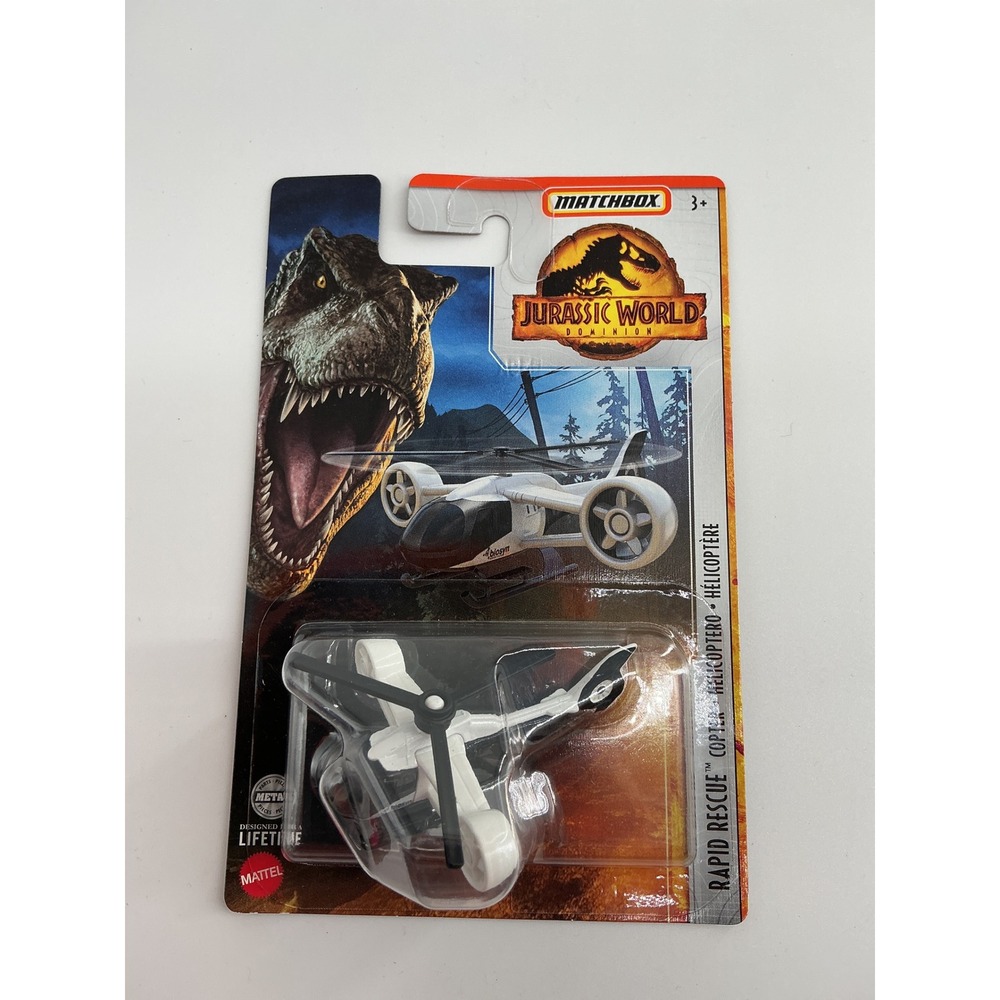 Matchbox Jurassic World Dominion Rapid Rescue Copter White Die-Cast HBH04 FMW90